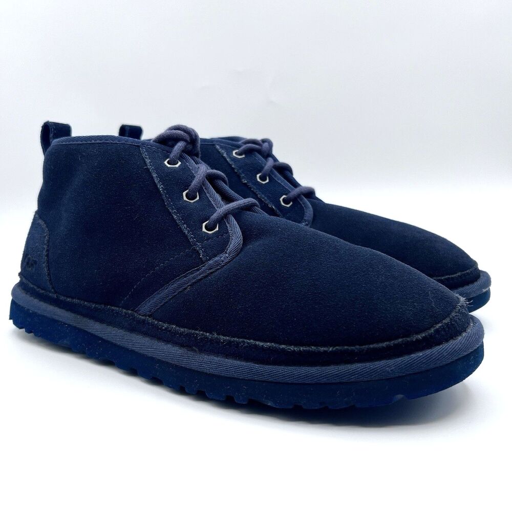 MEN'S UGG CHUKKA BOOT NAVY BLUE SUEDE NEUMEL WOOL LINED ITEM 3236 US 9